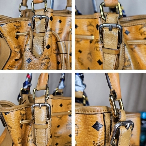 🤎🔹️ MCM 🔹️VISETOS BUCKET/ HANDBAG (missing Long Croasbody strap) ✨️🤎 - Picture 9 of 12